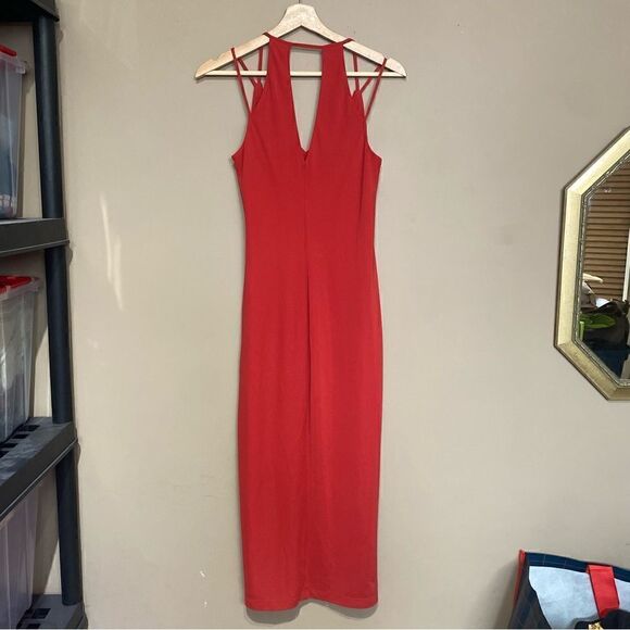 Bailey 44 Womens Red Strappy Side Slit Formal Maxi Dress Size Medium - Picture 2 of 8